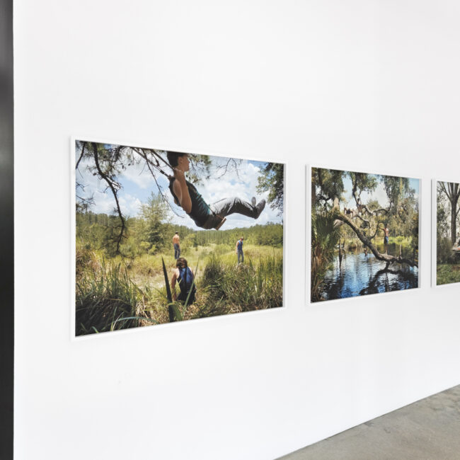 Installation View of Josh Aronson's Florida Boys (2024–2025) at Green Space Miami, Florida. Artwork by Josh Aronson.