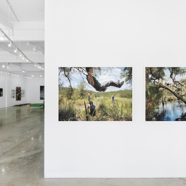Installation View of Josh Aronson's Florida Boys (2024–2025) at Green Space Miami, Florida. Artwork by Josh Aronson.