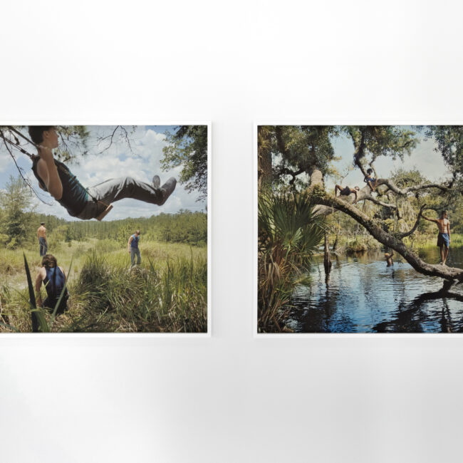 Installation View of Josh Aronson's Florida Boys (2024–2025) at Green Space Miami, Florida. Artwork by Josh Aronson.